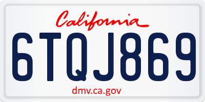 CA license plate 6TQJ869