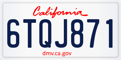 CA license plate 6TQJ871