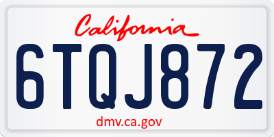 CA license plate 6TQJ872