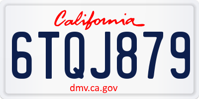CA license plate 6TQJ879