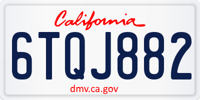 CA license plate 6TQJ882