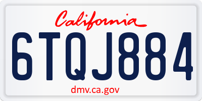 CA license plate 6TQJ884