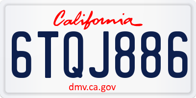 CA license plate 6TQJ886