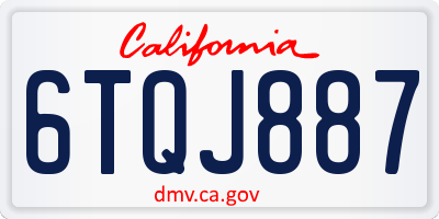 CA license plate 6TQJ887