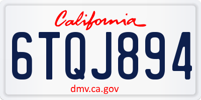 CA license plate 6TQJ894