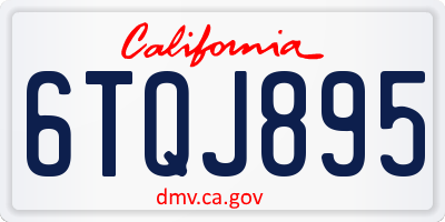 CA license plate 6TQJ895