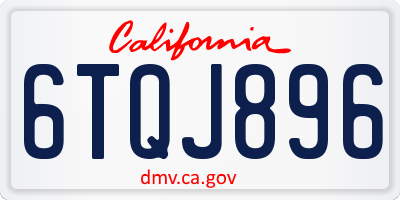 CA license plate 6TQJ896