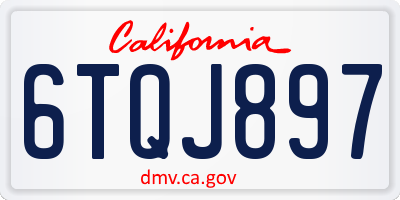 CA license plate 6TQJ897