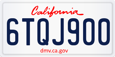 CA license plate 6TQJ900