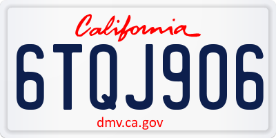 CA license plate 6TQJ906