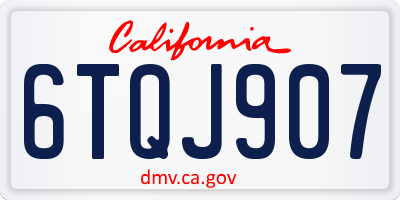 CA license plate 6TQJ907