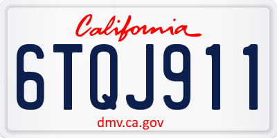 CA license plate 6TQJ911