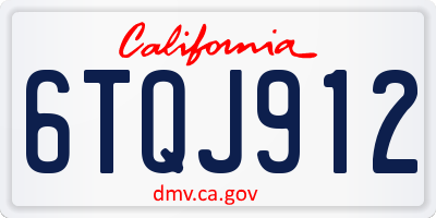 CA license plate 6TQJ912