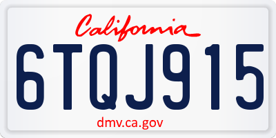 CA license plate 6TQJ915
