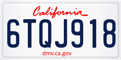 CA license plate 6TQJ918