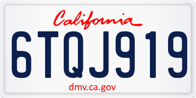 CA license plate 6TQJ919