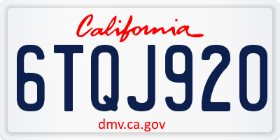 CA license plate 6TQJ920