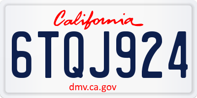 CA license plate 6TQJ924