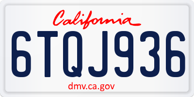 CA license plate 6TQJ936