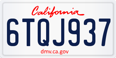 CA license plate 6TQJ937