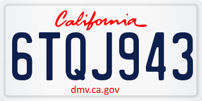 CA license plate 6TQJ943