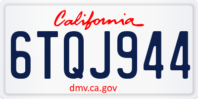 CA license plate 6TQJ944