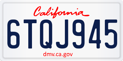 CA license plate 6TQJ945