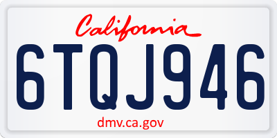 CA license plate 6TQJ946