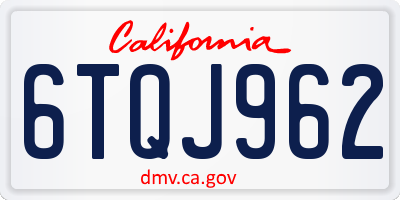 CA license plate 6TQJ962