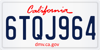 CA license plate 6TQJ964