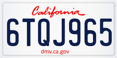 CA license plate 6TQJ965