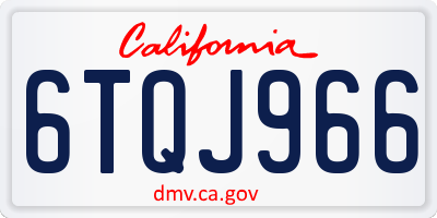 CA license plate 6TQJ966