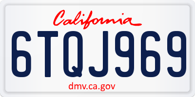 CA license plate 6TQJ969