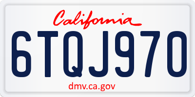 CA license plate 6TQJ970
