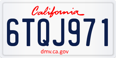 CA license plate 6TQJ971