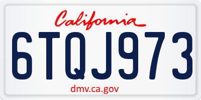 CA license plate 6TQJ973