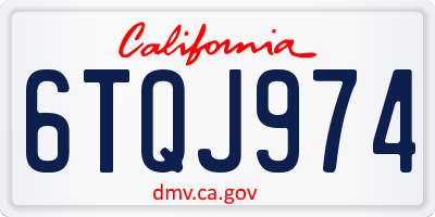 CA license plate 6TQJ974