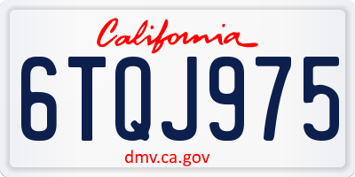 CA license plate 6TQJ975