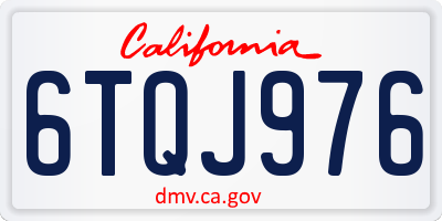 CA license plate 6TQJ976