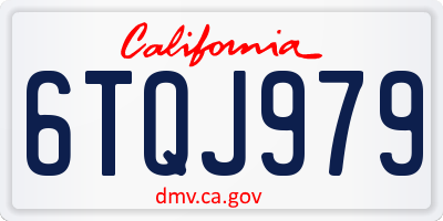 CA license plate 6TQJ979
