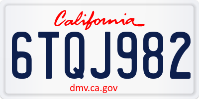 CA license plate 6TQJ982