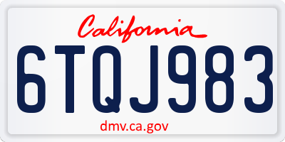 CA license plate 6TQJ983