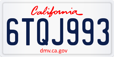 CA license plate 6TQJ993