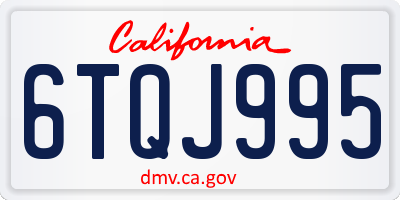 CA license plate 6TQJ995