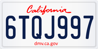 CA license plate 6TQJ997