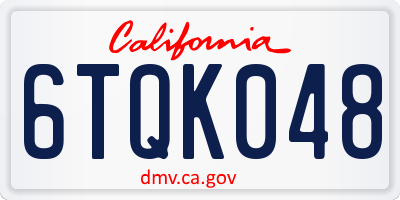 CA license plate 6TQK048