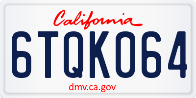 CA license plate 6TQK064