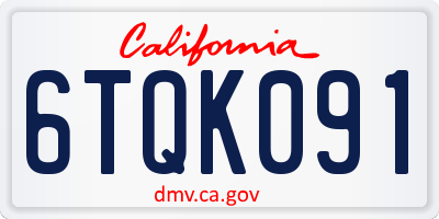 CA license plate 6TQK091