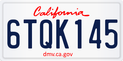 CA license plate 6TQK145