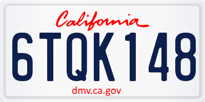 CA license plate 6TQK148